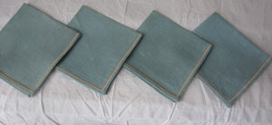 Blue and Peach Linen Table Set