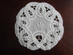 Set of Vintage White Cotton Coasters