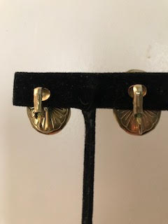 Vintage Emmons Blue Glass Clip on Earrings